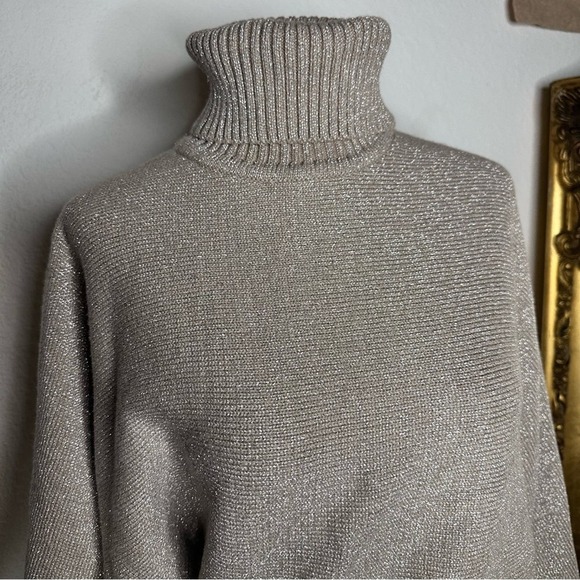 NWT Philosophy Republic Clothing Taupe & Silver Metallic Crewneck Size XS $68 - Picture 5 of 9